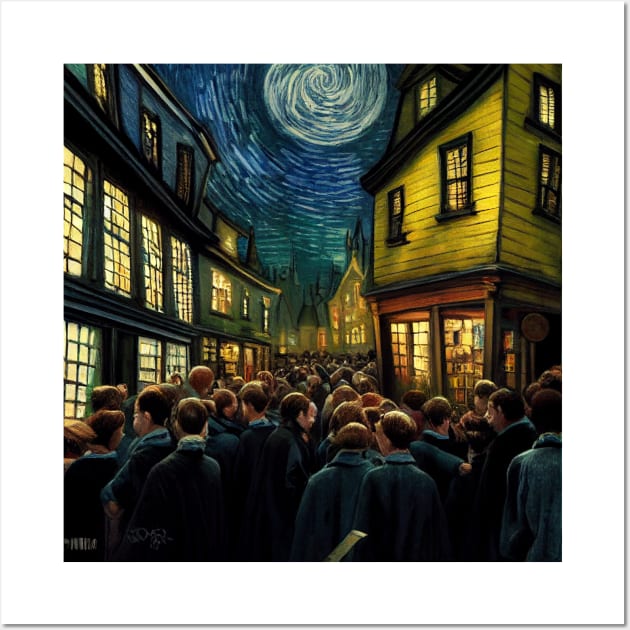 Starry Night in Diagon Alley Wall Art by Grassroots Green